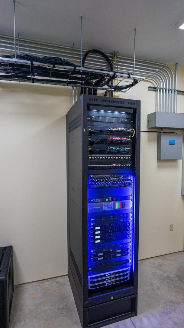 sound stack with amps and sound system